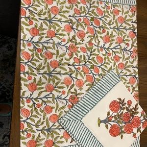 Artisanal block print table mats and napkins- Set of 6
